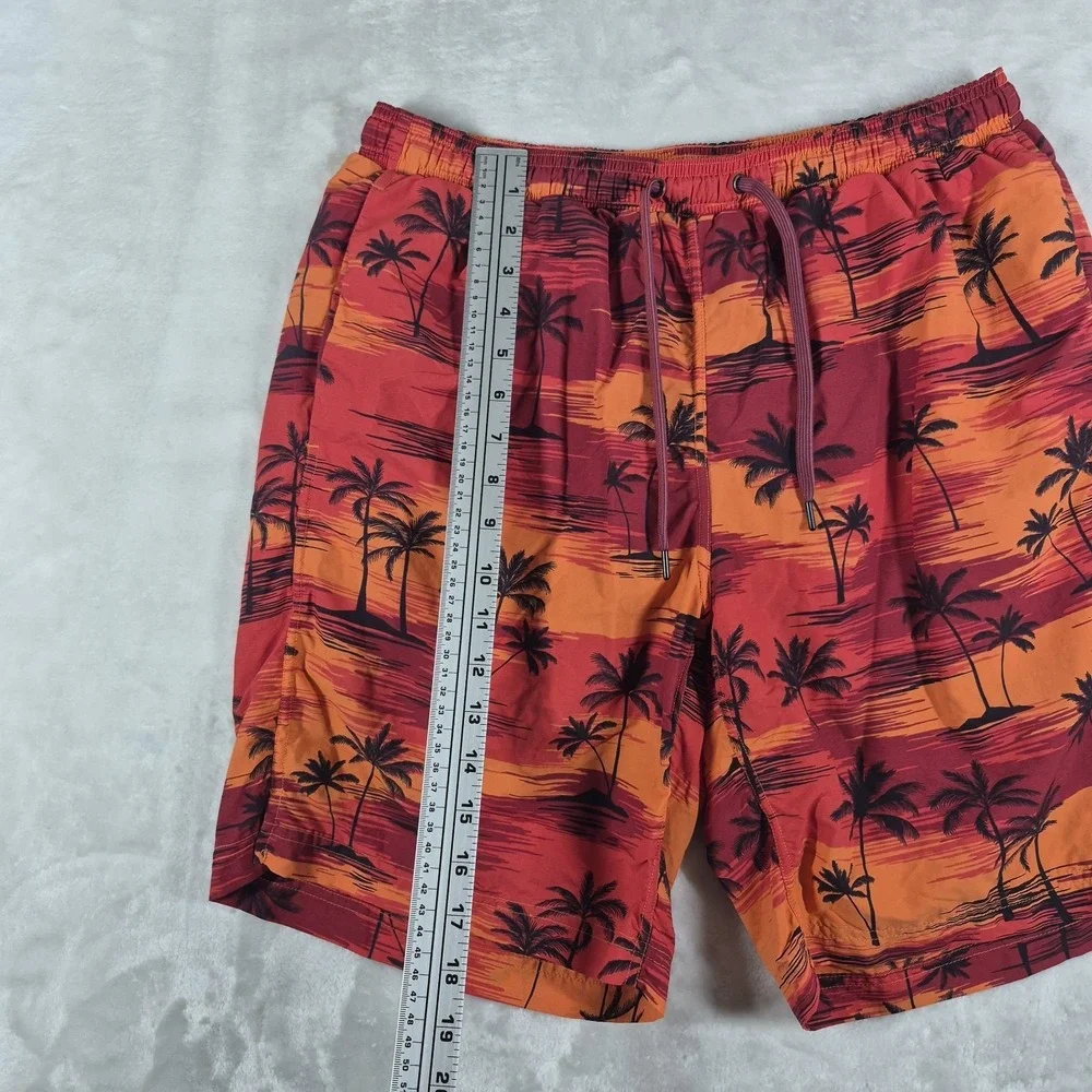 Saxx Cannonball 2 In 1 Swim Trunks Men's Large Orange Lined Drawstrings Beach